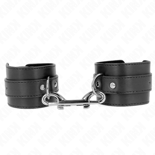 KINK - RETENÃÃES DE PULSO - LINHA DE REBITE ÃNICA E FIVELA GRANDE PRETA AJUSTÃVEL 17-28 CM X 5 CM