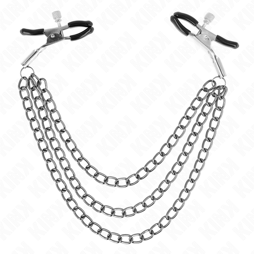 KINK - PINÃAS PARA BICOS COM 3 CORRENTES PRETAS 20/23/28 CM