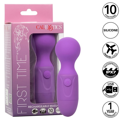 CALEXOTICS - FIRST TIME MASSAGEADOR RECARREGÃVEL 10 VIBRAÃÃES ROXO