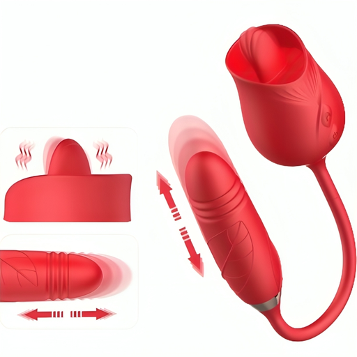 ARMONY - VIBRADOR DE FLOR DELIGHT E IMPULSO COM LÃNGUA VERMELHA