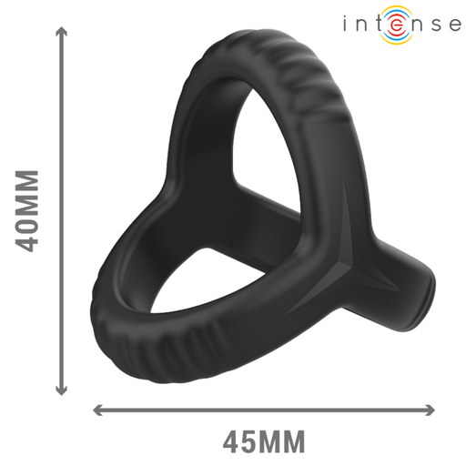 INTENSE - CARSON ANEL DE PÃNIS DUPLO DE SILICONE PRETO MODELO 4