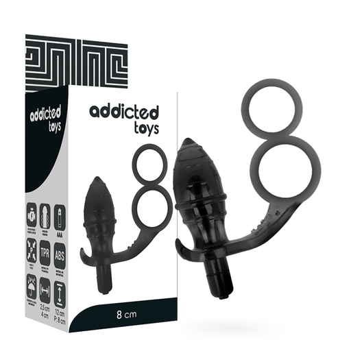 ADDICTED TOYS - PLUG ANAL COM ANEL DUPLO PRETO