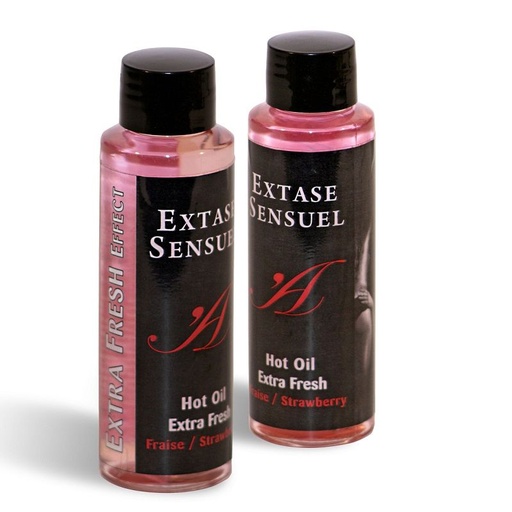 EXTASE SENSUAL - ÓLEO DE MASSAGEM COM EFEITO MORANGO EXTRA FRESCO 100 ML