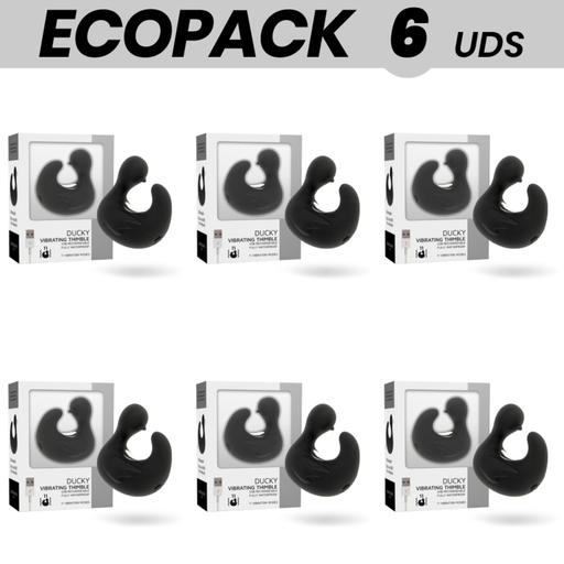 ECOPACK 6 UNIDADES - BLACK&SILVER DUCKYMANIA RECARREGVEL SILICONE ESTIMULANTE DEDAL DE PATO