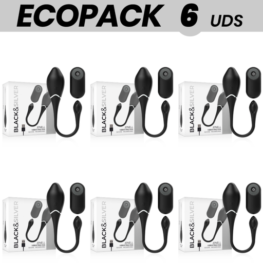 ECOPACK 6 UNIDADES - BLACK&SILVER OVO VIBRANTE RECARREGVEL JENELL