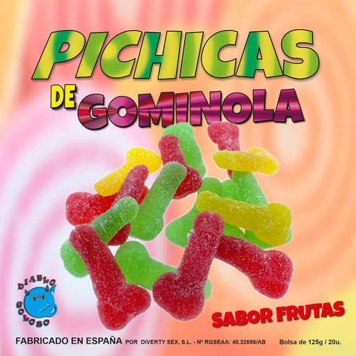 DIABLO GOLOSO - PICHITAS DE GUMMINOL DE FRUTA COM AÚCAR